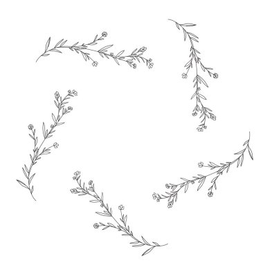 Çiçek çelenk ve izole simgesi yapraklar