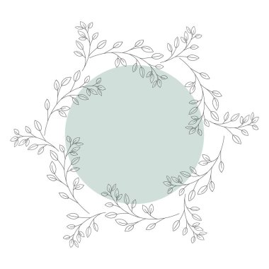 Çiçek çelenk ve izole simgesi yapraklar