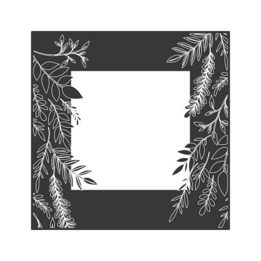 çerçeve ile çiçekler ve yapraklar simgesi
