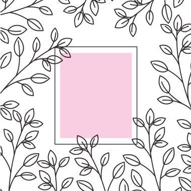 çerçeve çiçek izole simgesiyle