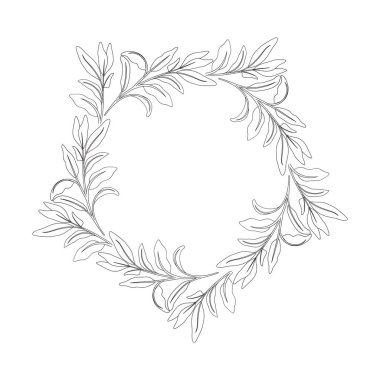 Çiçek çelenk ve izole simgesi yapraklar
