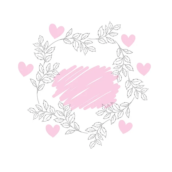 Guirlande avec des fleurs et coeur icône isolée — Image vectorielle
