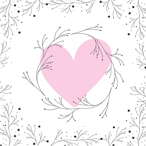 Guirlande de coeur avec des fleurs icône isolée — Image vectorielle