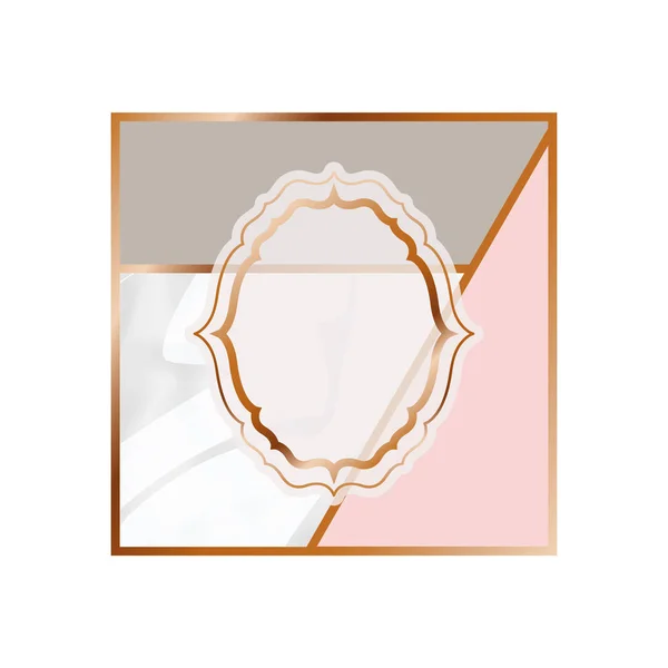 Tarjeta con icono de textura de mármol — Vector de stock