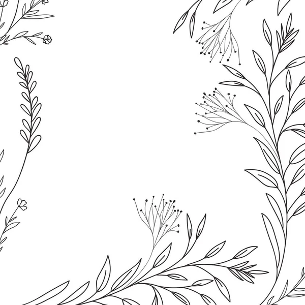 Рамка з квітами ізольована іконка — стоковий вектор