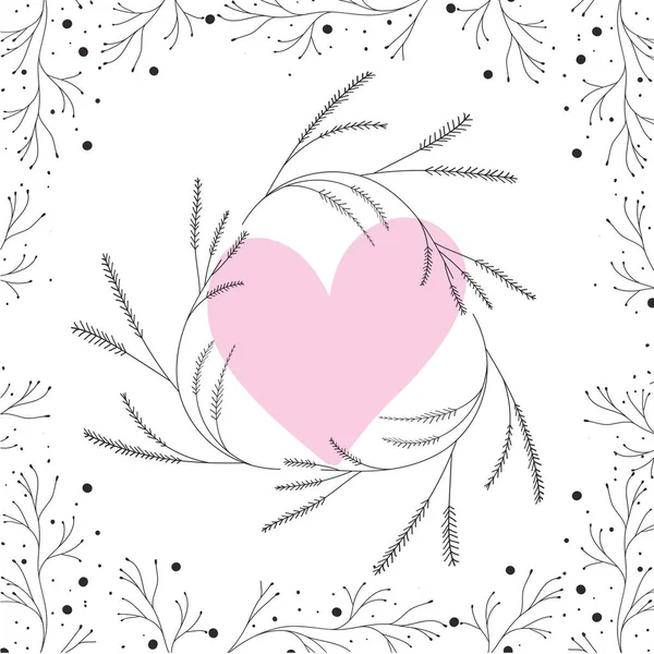 Гірлянда серця з квітами ізольована ікона — стоковий вектор