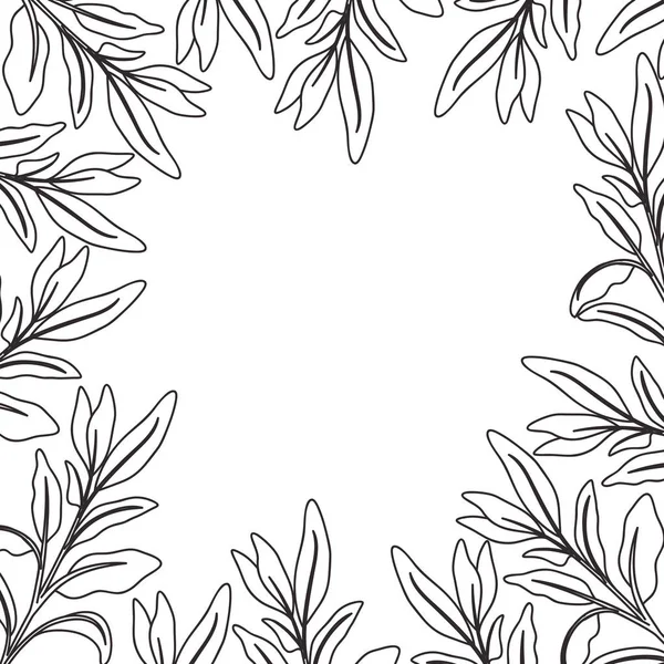 Bellissimi fiori con foglie icona isolata — Vettoriale Stock