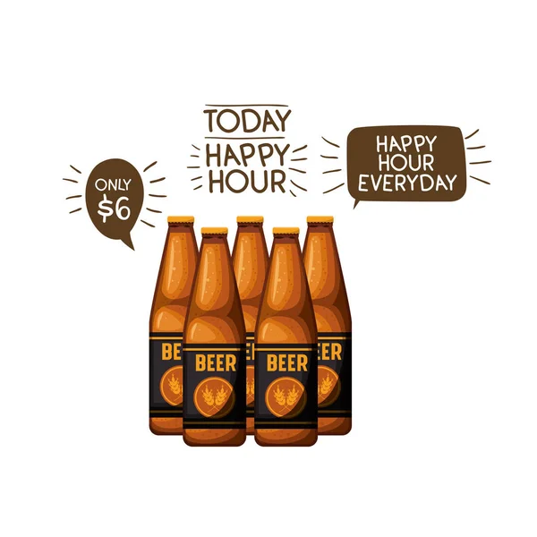 बीयर की बोतल अलग प्रतीक — स्टॉक वेक्टर