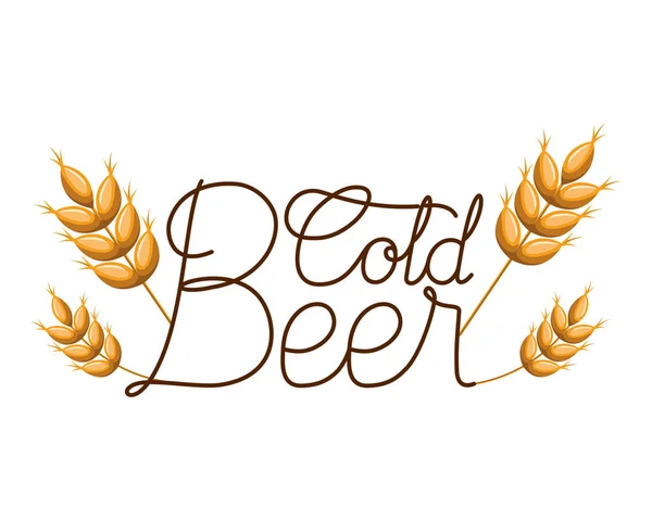 Soğuk bir bira etiket izole simgesi — Stok Vektör