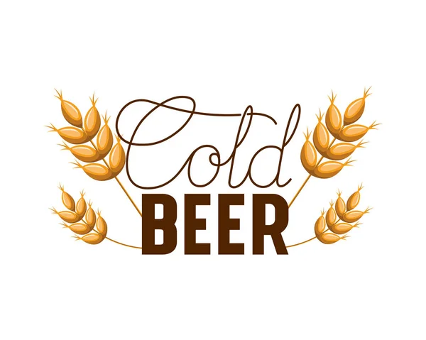 Kall öl etikett isolerade ikonen — Stock vektor