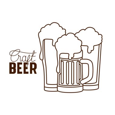 zanaat bira etiket izole simgesi