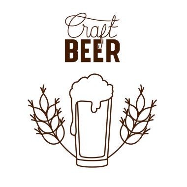 zanaat bira etiket izole simgesi