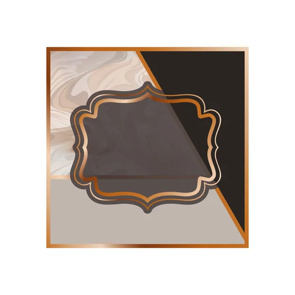 Cartão com ícone de textura de mármore — Vetor de Stock