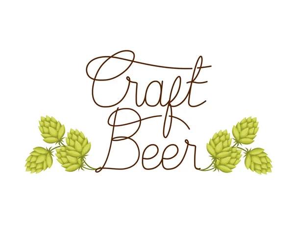 Craft beer label izolované ikona — Stockový vektor