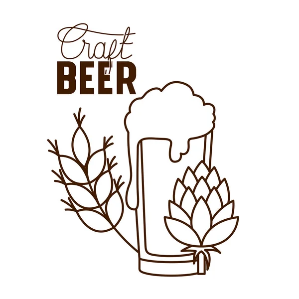 Craft beer label isolated icon — Stock Vector