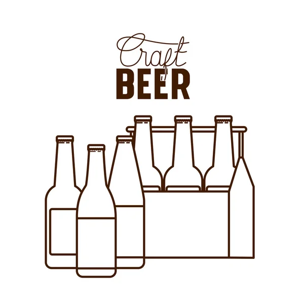 Craft beer label isolated icon — Stock Vector