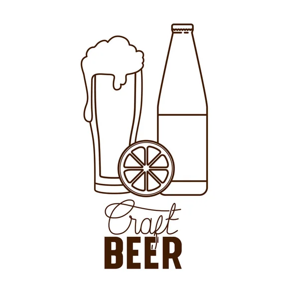 Craft beer label izolované ikona — Stockový vektor