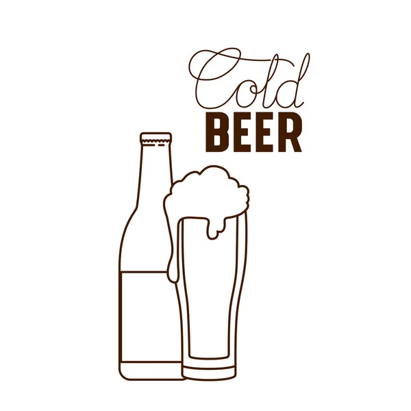 Zimne piwo etykieta ikona na białym tle — Wektor stockowy