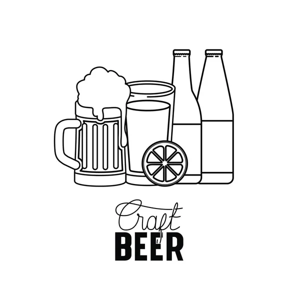 Ambachtelijke bier label geïsoleerde pictogram — Stockvector