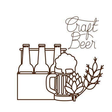 zanaat bira etiket izole simgesi