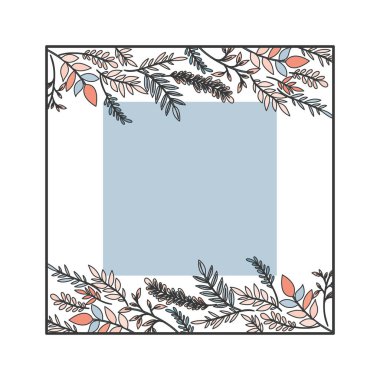 çerçeve ile çiçekler ve yapraklar simgesi