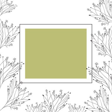 çerçeve çiçek izole simgesiyle