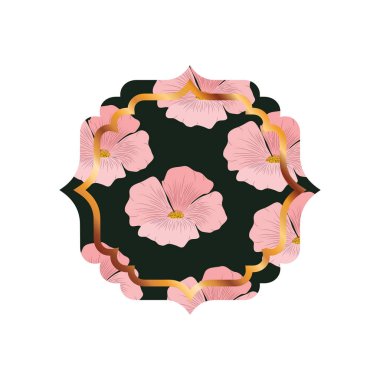 zarif çerçeve çiçekler ve yapraklar simgesi