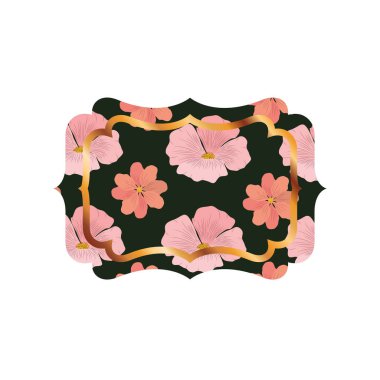 zarif çerçeve çiçekler ve yapraklar simgesi