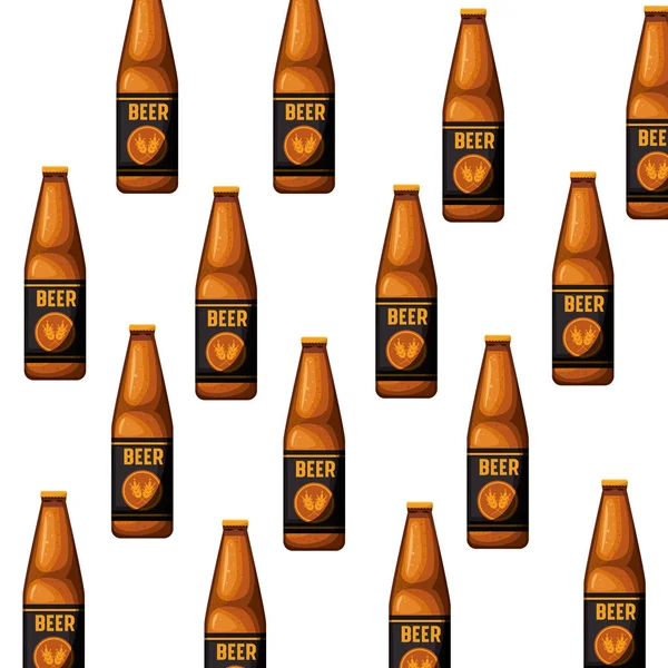 Bottiglia modello di icona isolata birra — Vettoriale Stock