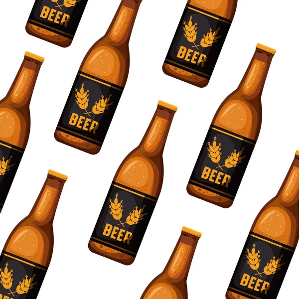 Garrafa padrão de cerveja ícone isolado — Vetor de Stock