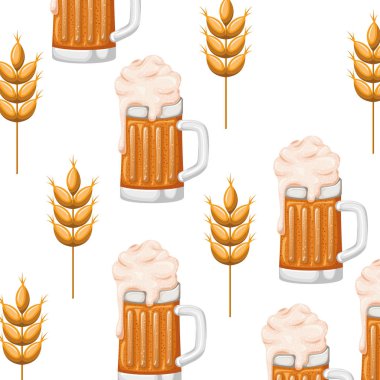 desen bira köpük ve buğday simgesi olan
