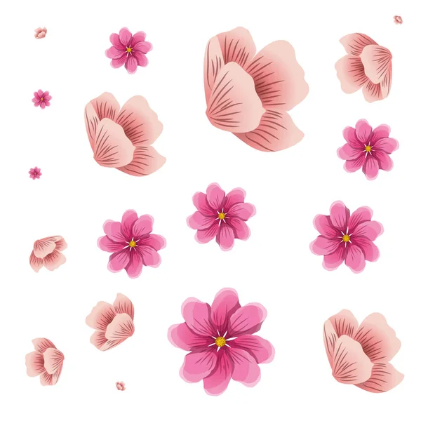 Pattern of flowers isolated icon — Stock Vector