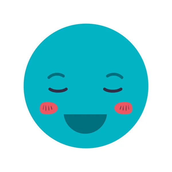 Desenho animado cabeça feliz personagem kawaii —  Vetores de Stock