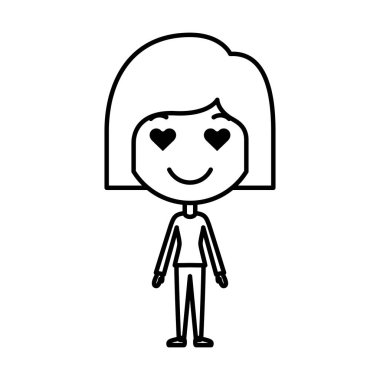 aşk Kawaii karakter karikatür kadın