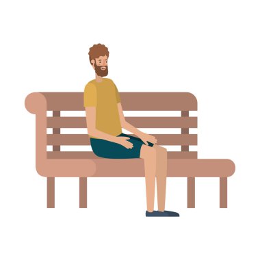 ahşap sandalyede oturan sakal ile genç adam