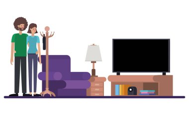 oturma odası avatarlar karakter çift