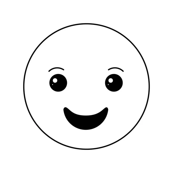 Kreslená šťastná hlava kawaii — Stockový vektor