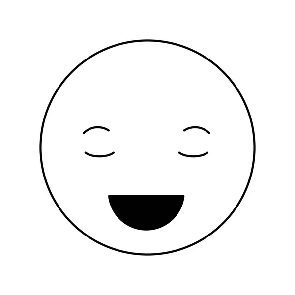 Charakter głowa kreskówka Kawaii szczęśliwy — Wektor stockowy