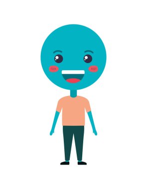 vücut Kawaii karakter karikatür mutlu ifade