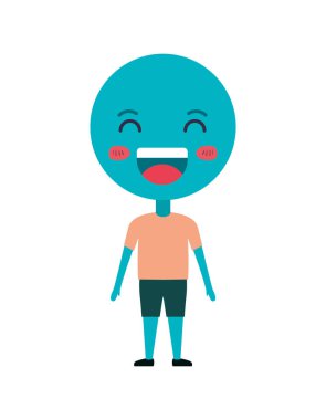 vücut Kawaii karakter karikatür mutlu ifade