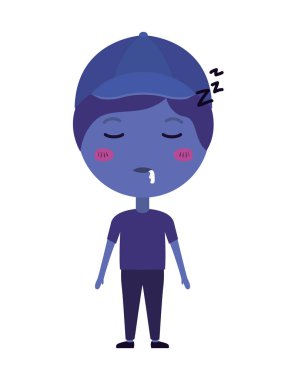 adam uyuyan karakter karikatür