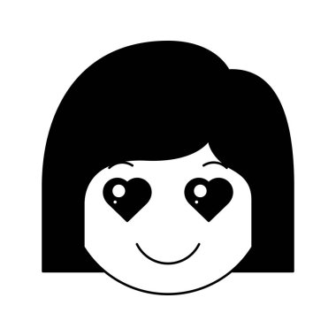 aşk Kawaii karakter karikatür baş kadın