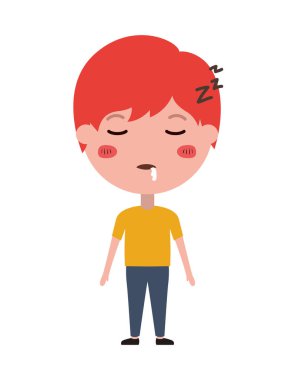 adam uyuyan karakter karikatür