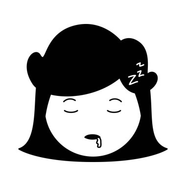 baş kadın karikatür kız uyuyan