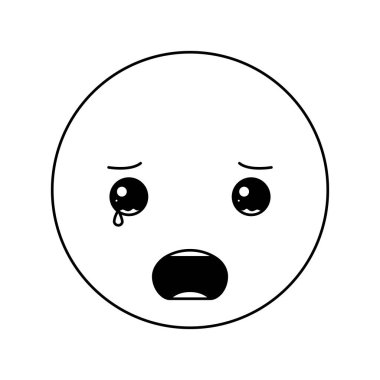 çizgi film üzgün kafa Kawaii karakter