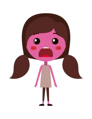 karikatür kadın öfkeli Kawaii karakter