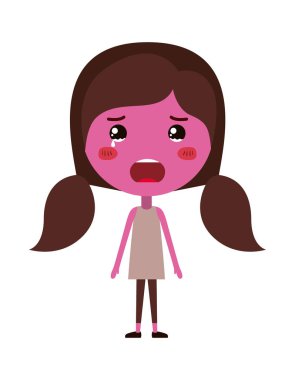karikatür kadın öfkeli Kawaii karakter