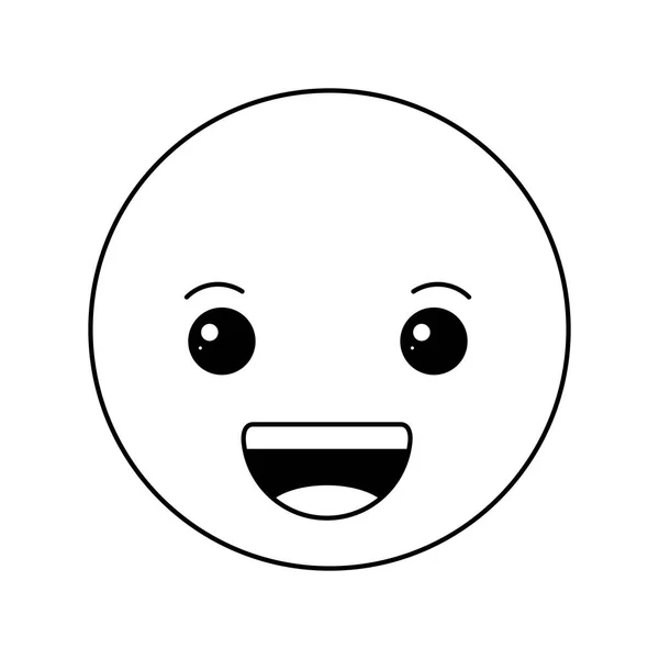 Charakter głowa kreskówka Kawaii szczęśliwy — Wektor stockowy