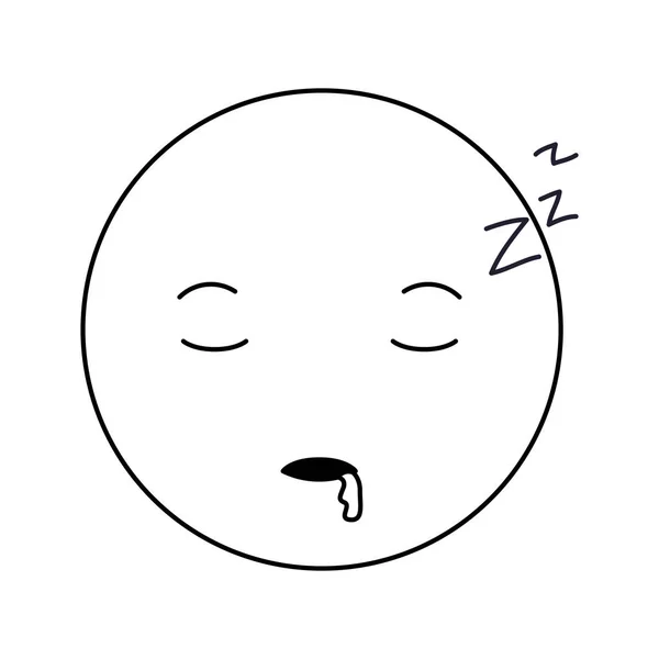 Cabeza de dibujos animados dormido personaje kawaii — Vector de stock