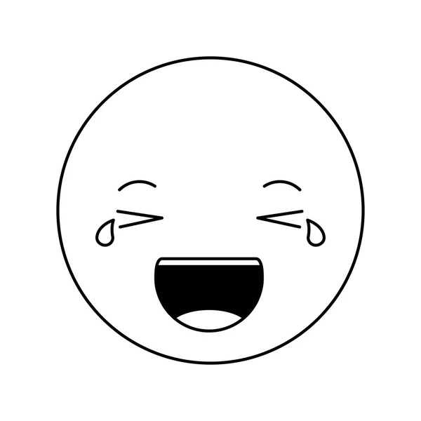 Desenho animado cabeça feliz personagem kawaii — Vetor de Stock